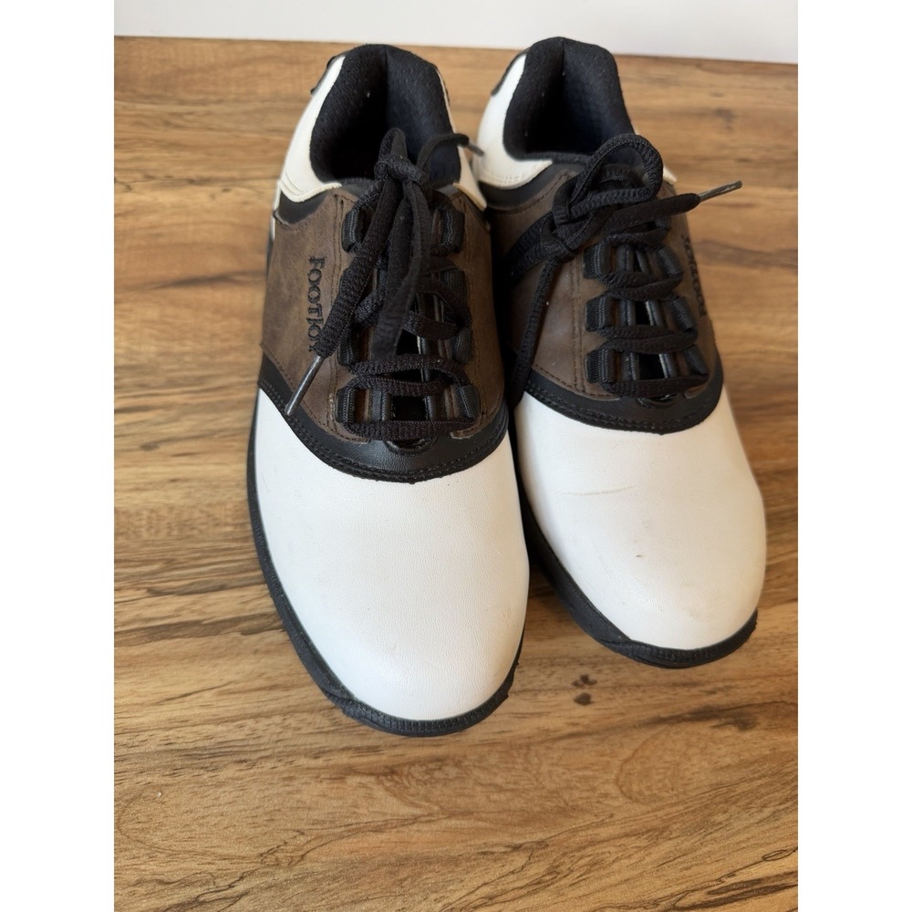 Footjoy Junior Golf Shoes Cleats Style 45020 Brown White FJ Size 4 M Waterproof - Picture 4 of 9